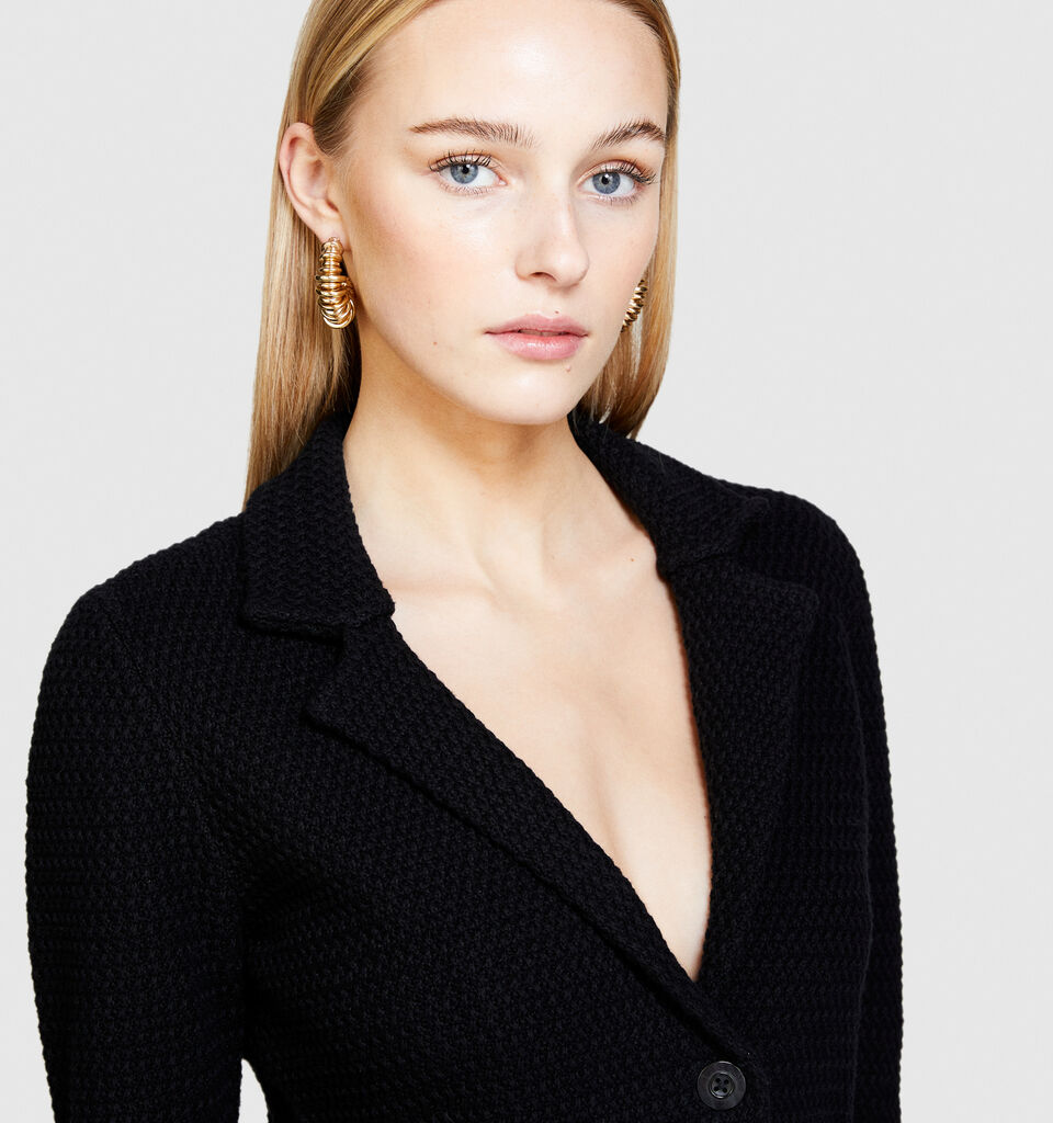 Knit blazer - women's blazers - Black | Sisley image number 5
